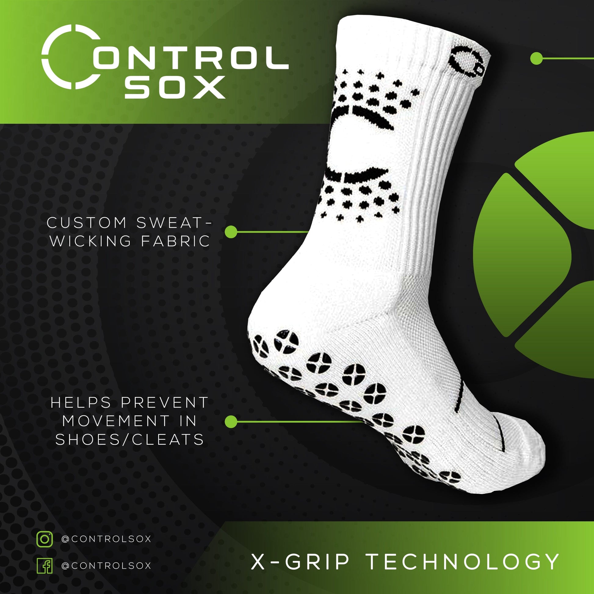 Control Sox 2.0 - White Grip Socks Control Sox 